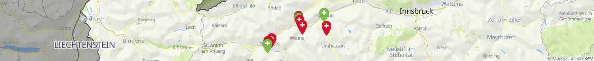 Kartenansicht für Apotheken-Notdienste in der Nähe von Imsterberg (Imst, Tirol)